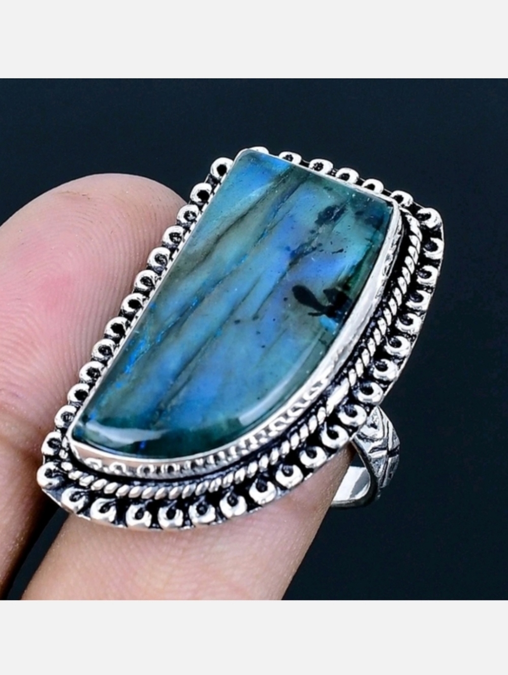 Labradorite Gemstone Jewelry 925 Sterling Silver Handmade Ring